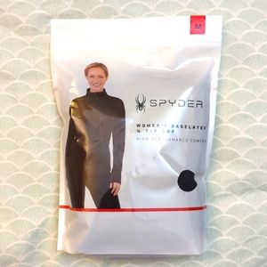 Women's Spyder Baselayer 1/4 Zip Top, Black